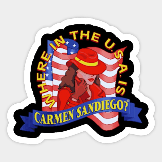 Carmen Sandiego New 5 Sticker by Vidi MusiCartoon